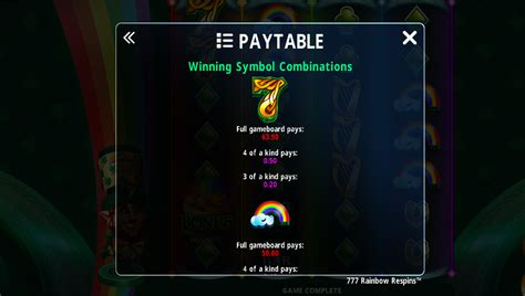 777 rainbow respins